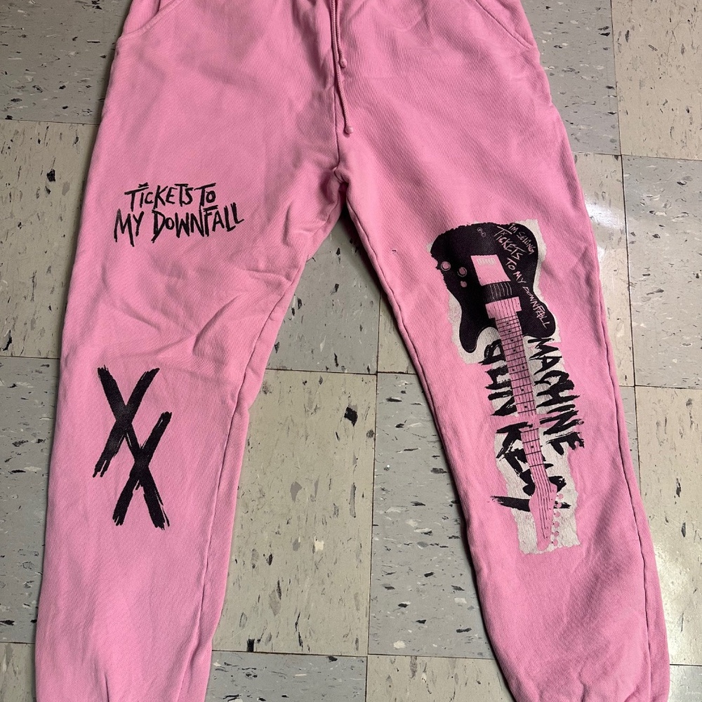 MGK Machine Gun Kelly Pink Tickets To my Downfall Sweatpants XL (Unisex)